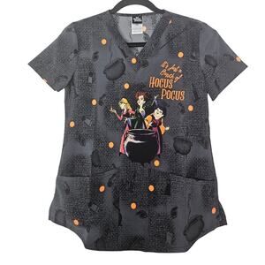NEW Tooniforms XXS Scrub Top Hocus Pocus Spooky Halloween Nurse Goth Witch